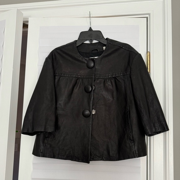 VINCE Leather Evening Jacket - Picture 3 of 7